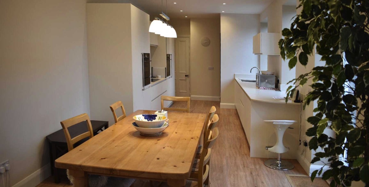stylish new kitchen in the heart of Aberdeen City with hand crafted, wooden kitchen units