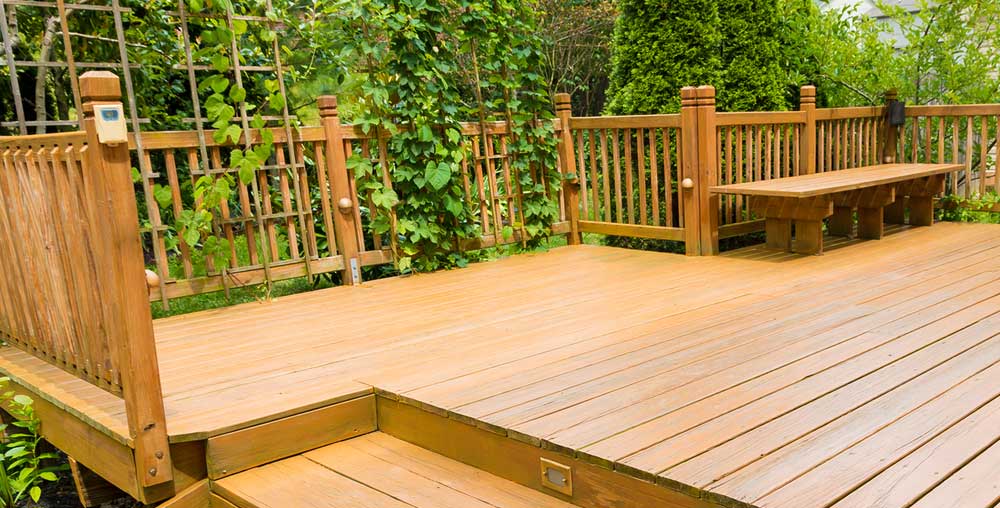 garden wooden decking area for a home in Aberdeenshire